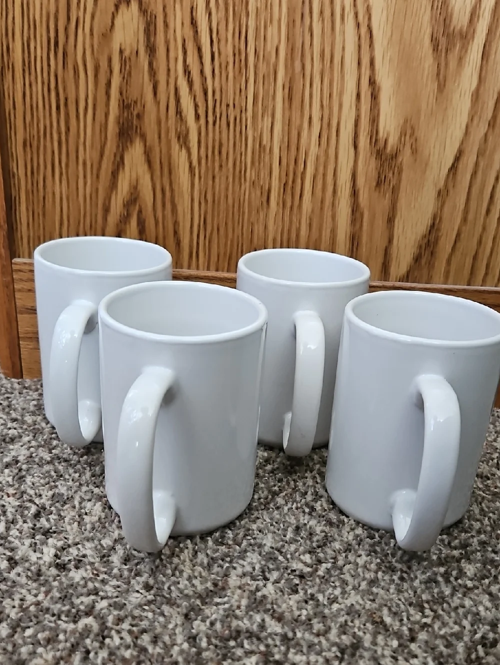 White Mug Set of 4 Large Coffee Tea Hot Chocolate Cups NWT.